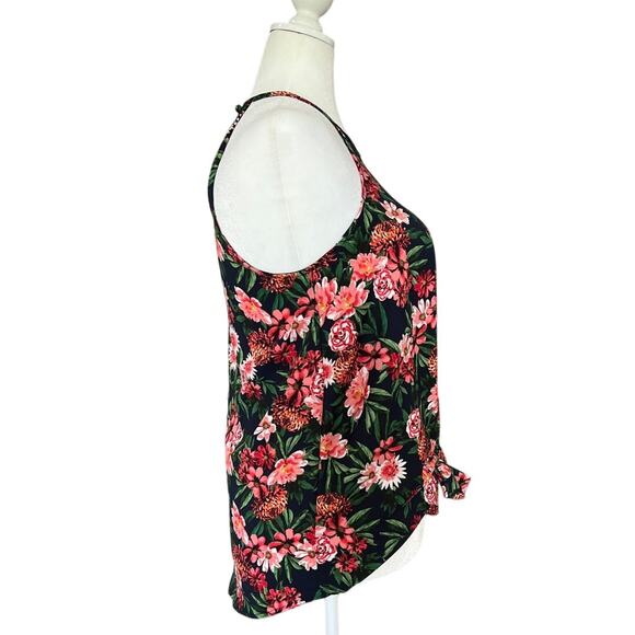 143 Story by Lineup High Neck Floral Top Women's Size L Black Pink Feminine Boho - Picture 2 of 9